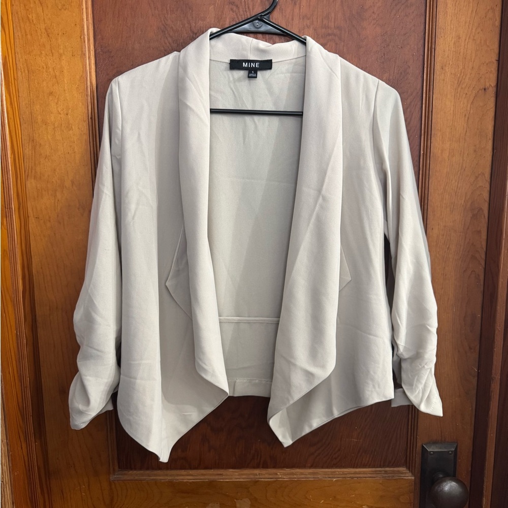 MINE Draped Blazer Women's Small Tan Beige Professional Office Business
